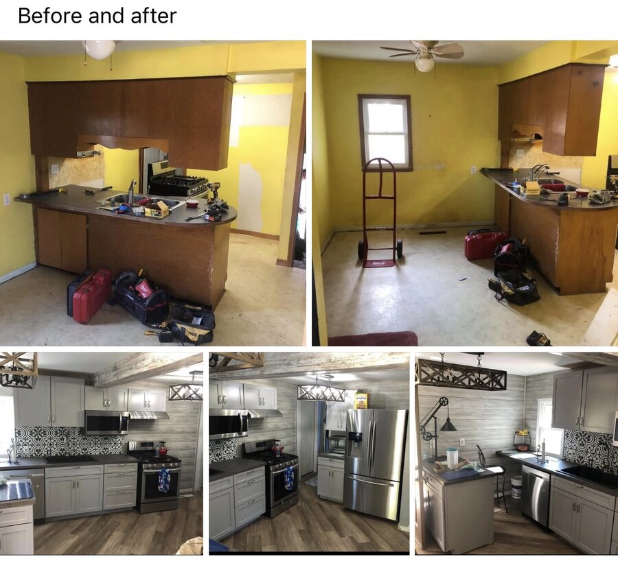 Kitchen remodel before and after